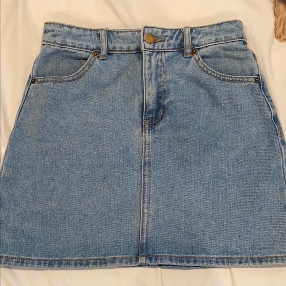 Light blue denim skirt